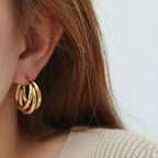 Gold Multi-Ring Hoop Earrings