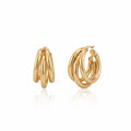 Gold Multi-Ring Hoop Earrings