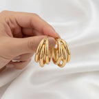 Gold Multi-Ring Hoop Earrings