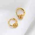 Gold CZ Ring Hoop Earrings