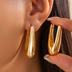 Gold Sculpted Hoop Earrings
